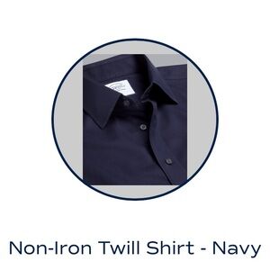 Charles Tyrwhitt Non-Iron Twill Shirt - Navy (18in / 37in)